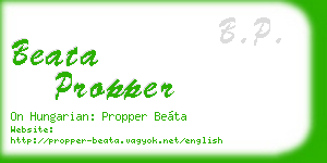 beata propper business card
